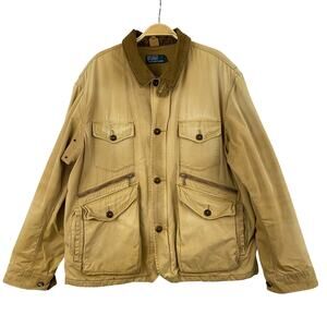 Vintage Polo Ralph Lauren Men Barn Chore Field Hunting Coat Jacket XL Tan Canvas